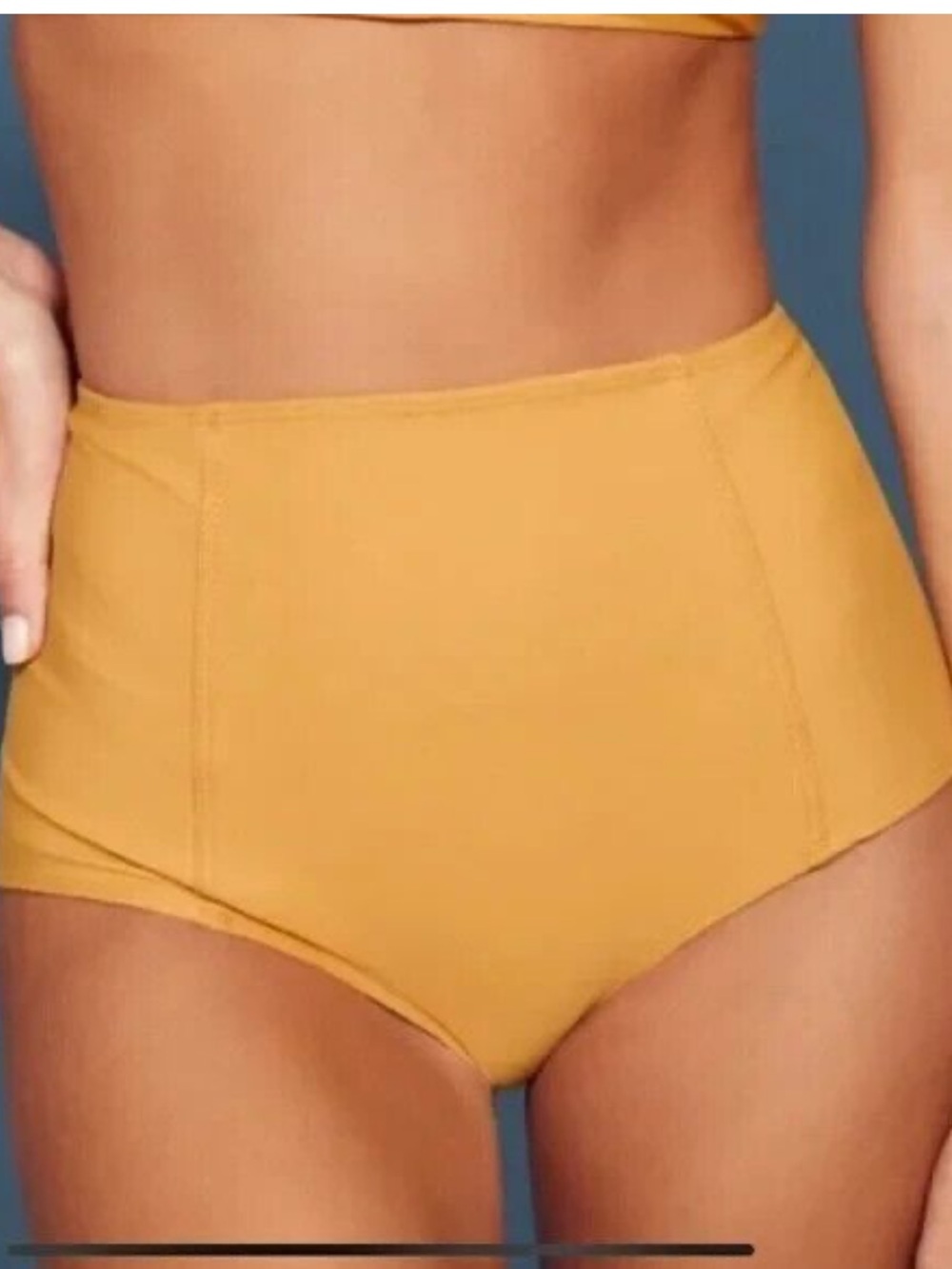 BNWT Reformation Laguna High-Waisted Bikini Bottom in Ochre Yellow
